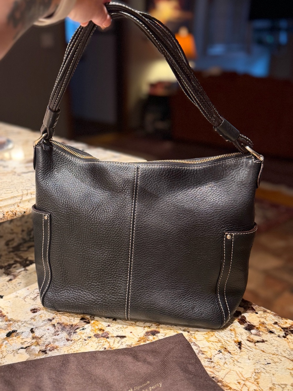 kate spade Vintage Nori Hobo Shoulder Bag Pebbled Leather Multi Strand Handle